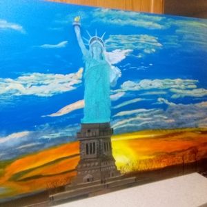 Statue Liberty oil painting.